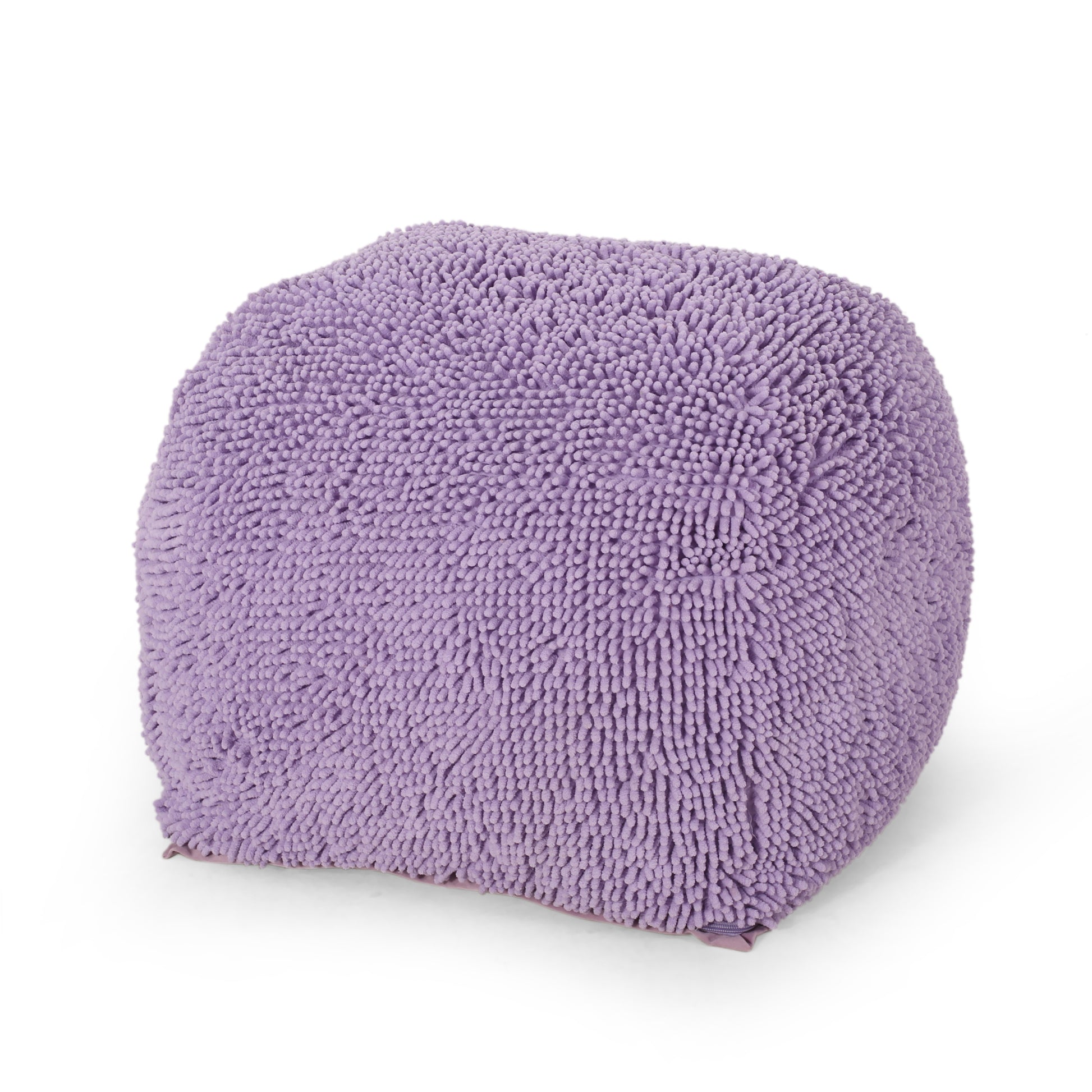 Spongy Microfiber Square Pouf, Lavender lavender-microfiber