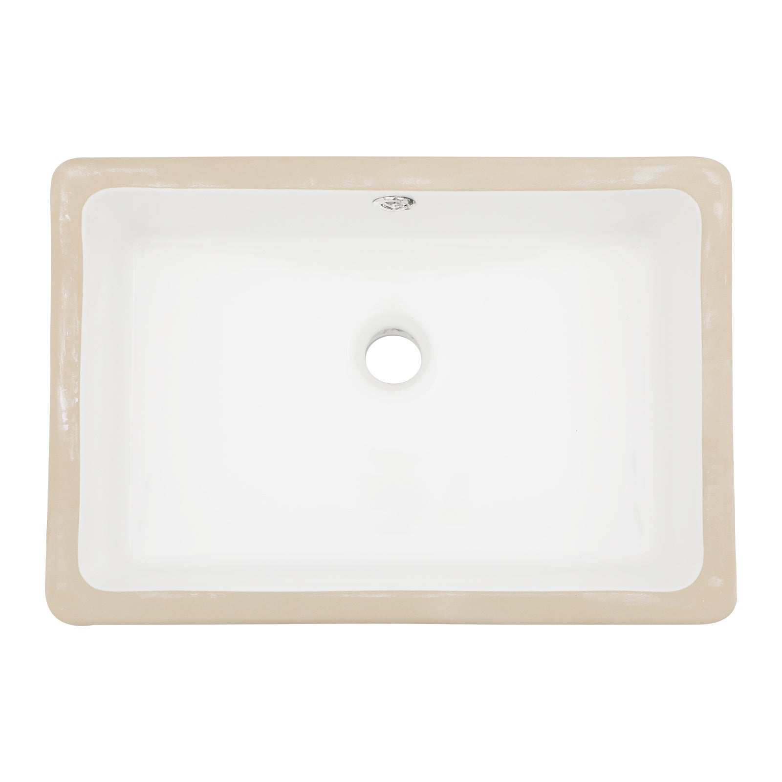 18"x12" White Ceramic Rectangular Undermount Bathroom white-ceramic