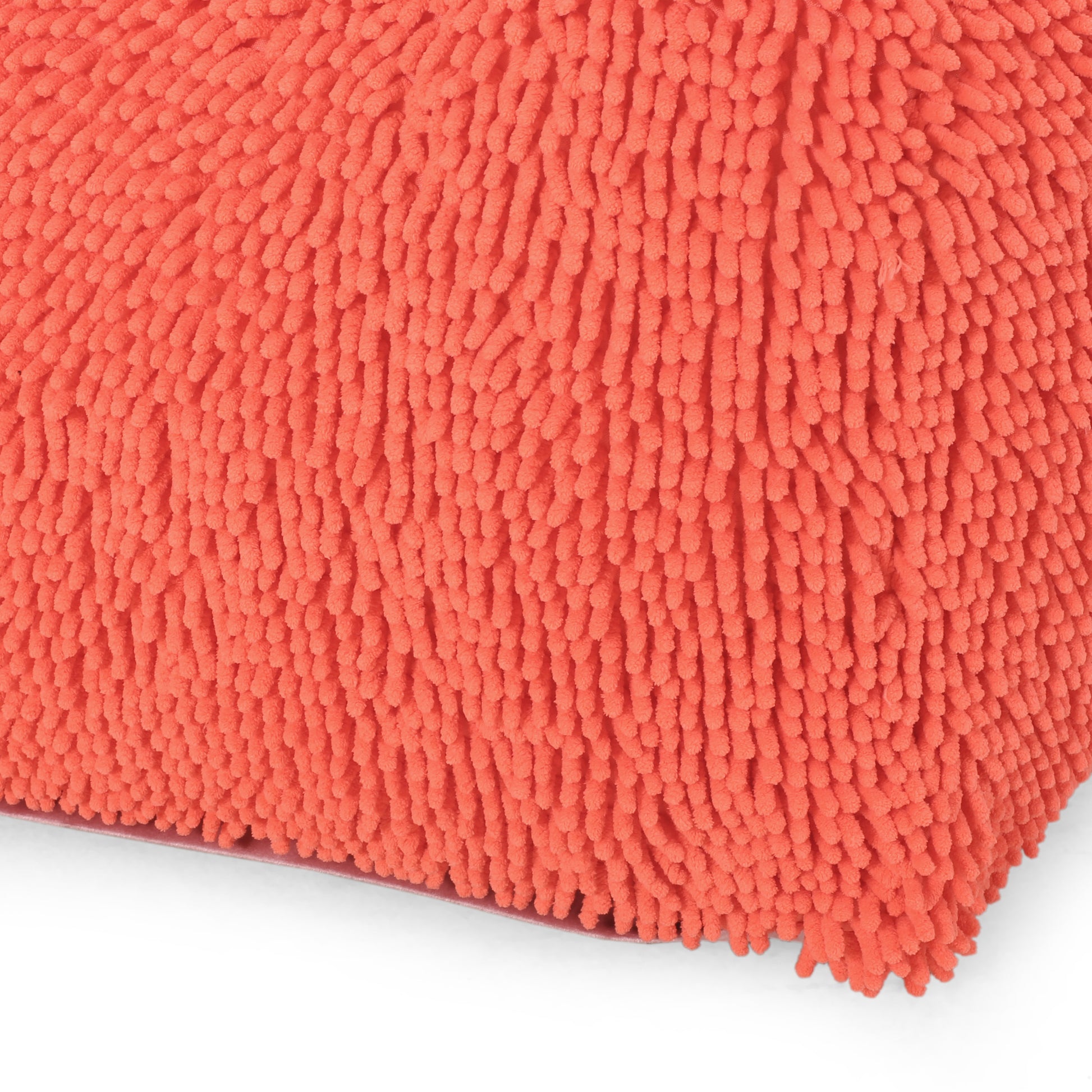 Spongy Microfiber Square Pouf, Coral coral-microfiber