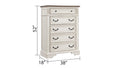 Noble Traditional Style 5 Drawer Chest Made with Wood antique white-bedroom-traditional-acacia-solid