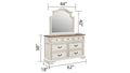 Noble Traditional Style 7 Drawer Dresser Made with antique white-bedroom-traditional-solid