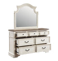 Noble Traditional Style 7 Drawer Dresser Made with antique white-bedroom-traditional-solid