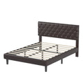 Full Size Bed, Faux Leather Upholstered Mattress