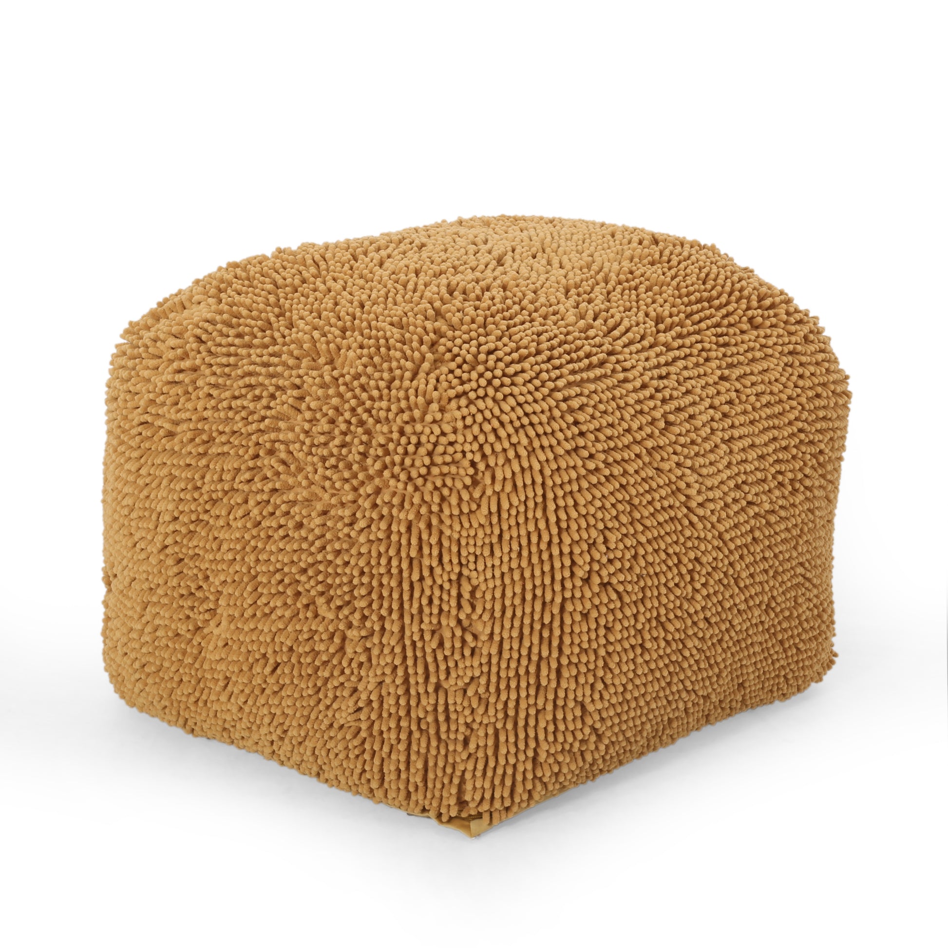 Spongy Microfiber Square Pouf, Yellow yellow-microfiber