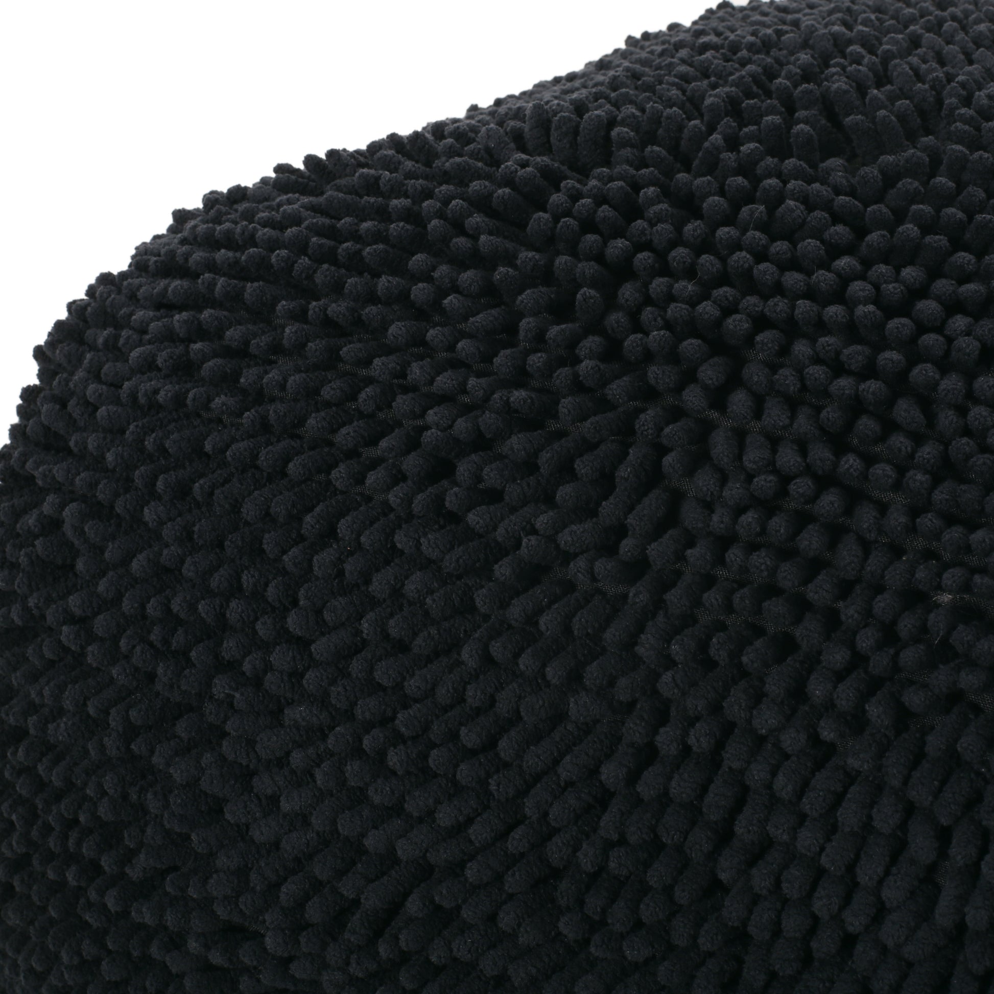 Spongy Microfiber Square Pouf, Dark Charcoal charcoal-microfiber