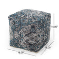 Anita Square Pouf, Blue