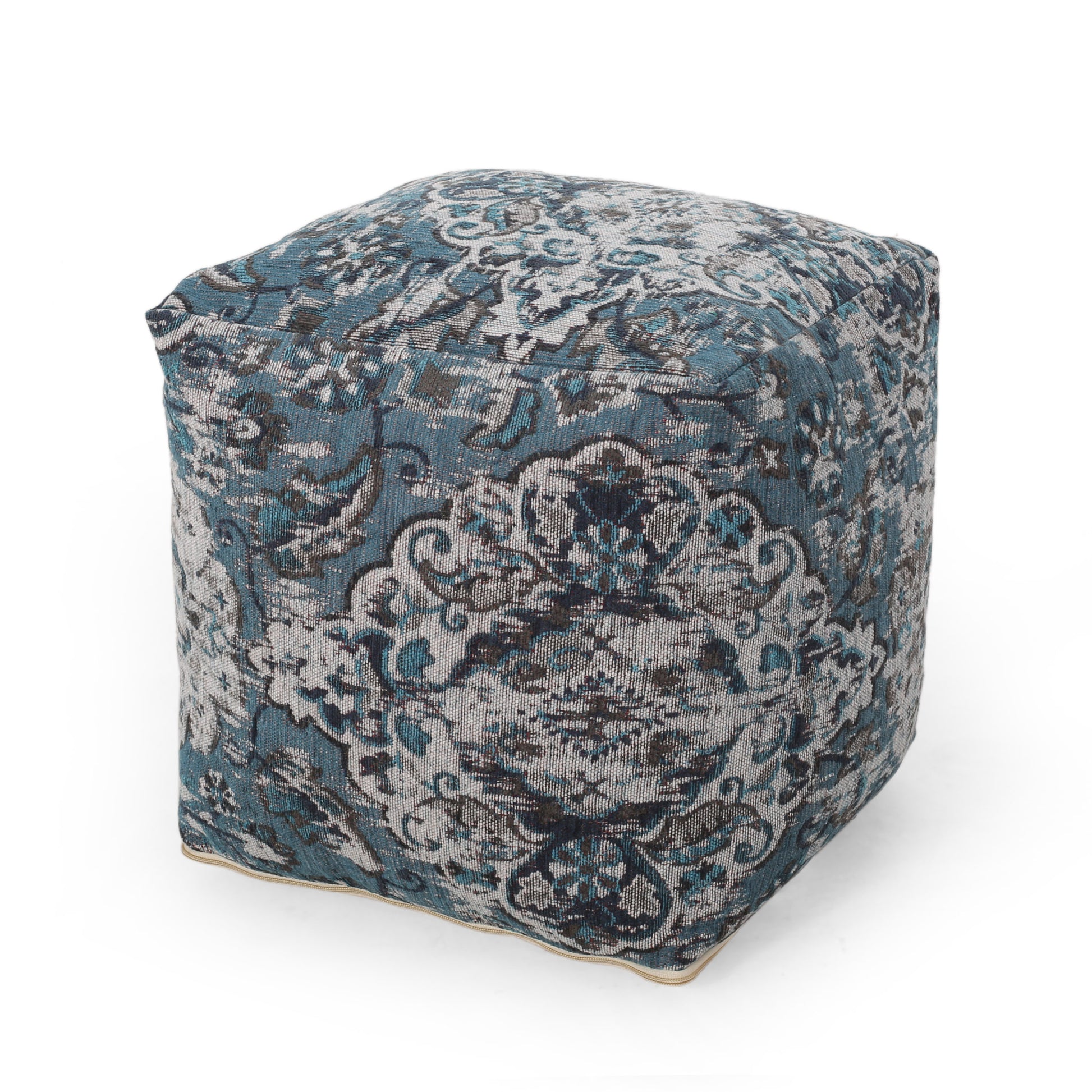 Anita Square Pouf, Blue