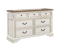 Noble Traditional Style 7 Drawer Dresser Made with antique white-bedroom-traditional-solid