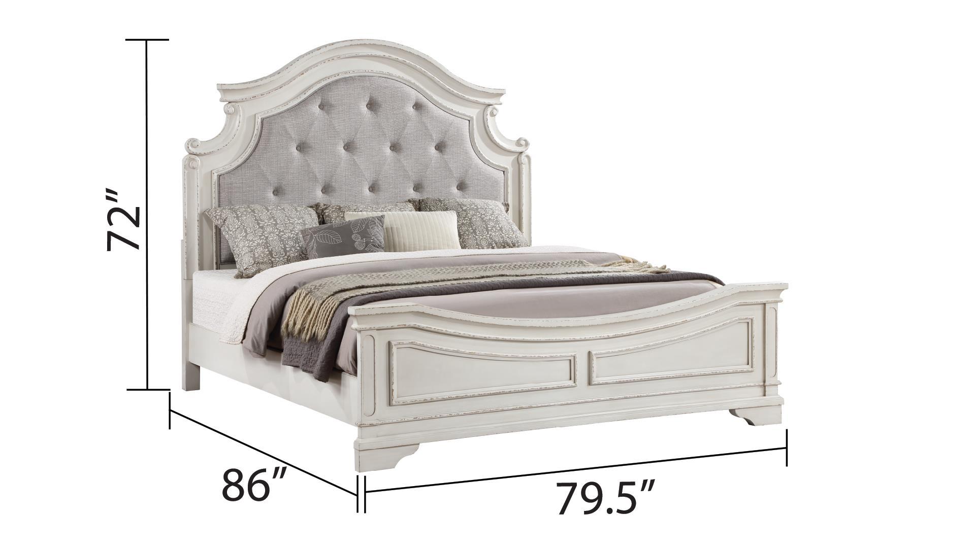 Noble Traditional Style King Bed with Button