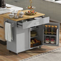 K&K Rolling Kitchen Island with Storage, Kitchen Cart