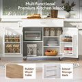 K&K Rolling Kitchen Island with Storage, Kitchen Cart