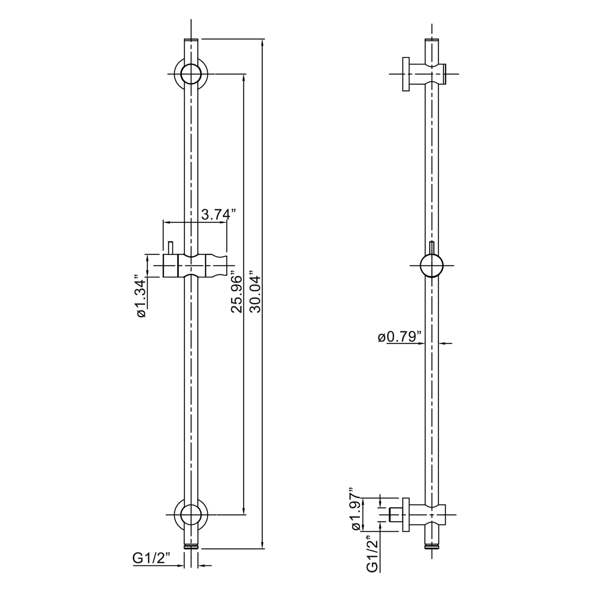 Round shower lift set with water excluding body