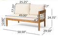 Brooklyn Sofa Set Teak Beige - Beige Acacia Wood