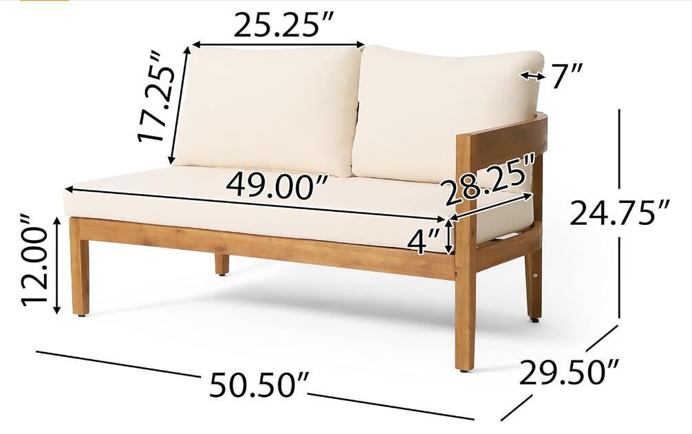 Brooklyn Sofa Set Teak Beige - Beige Acacia Wood