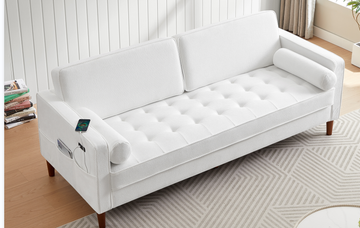 2085 White Fabric sofa white-fabric