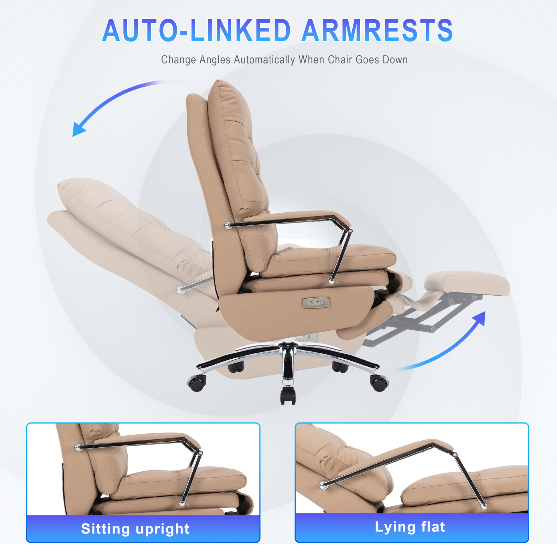 Reclining Office Chair Power Office Chair with caster-solid-office-handle-solid back-adjustable