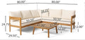 Brooklyn Sofa Set Teak Beige - Beige Acacia Wood