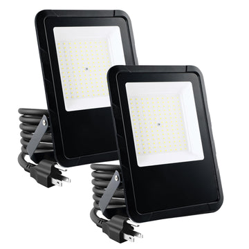 2 Pack 100W Outside Work Light, 10000LM Waterproof LED black-aluminium