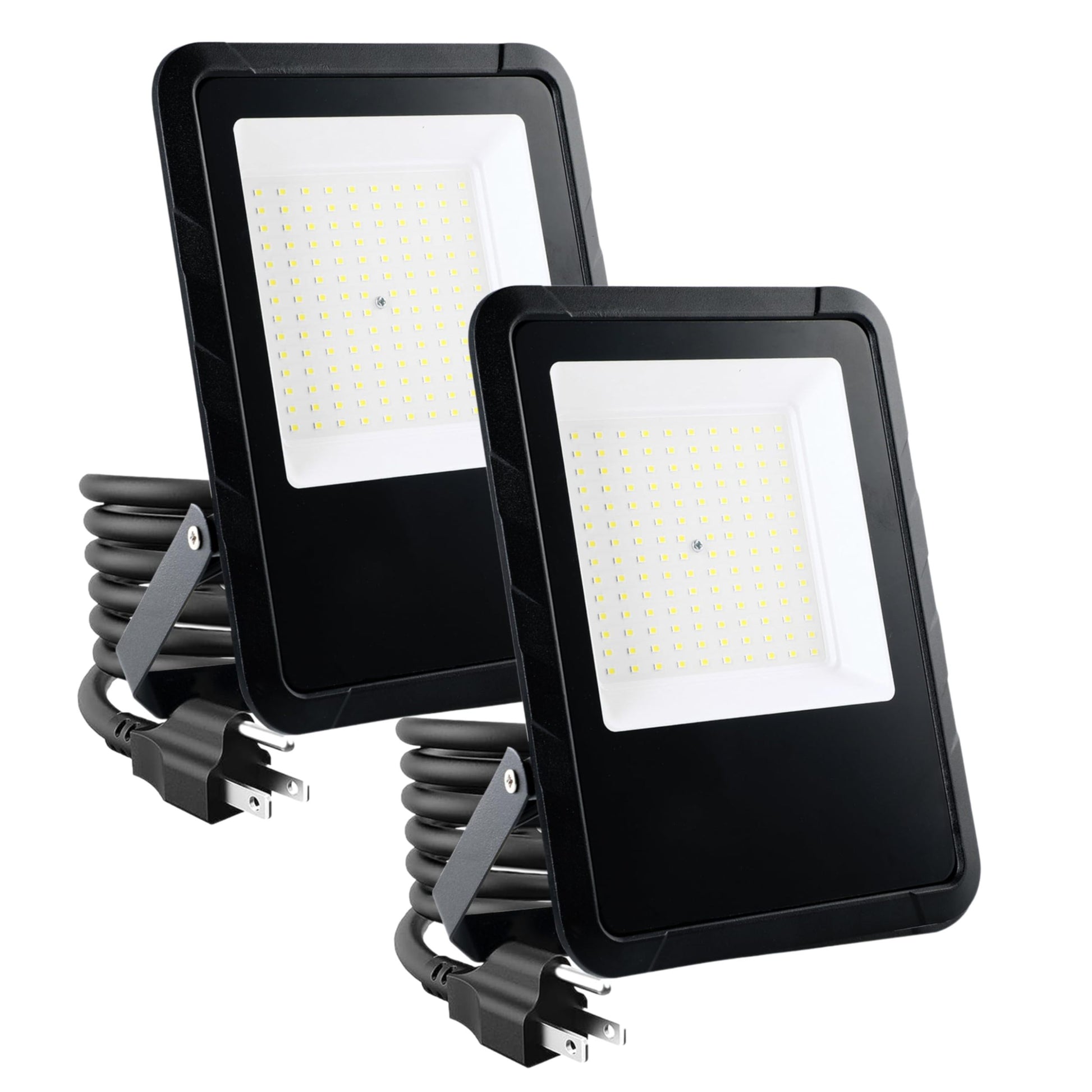 2 Pack 100W Outside Work Light, 10000LM Waterproof LED black-aluminium