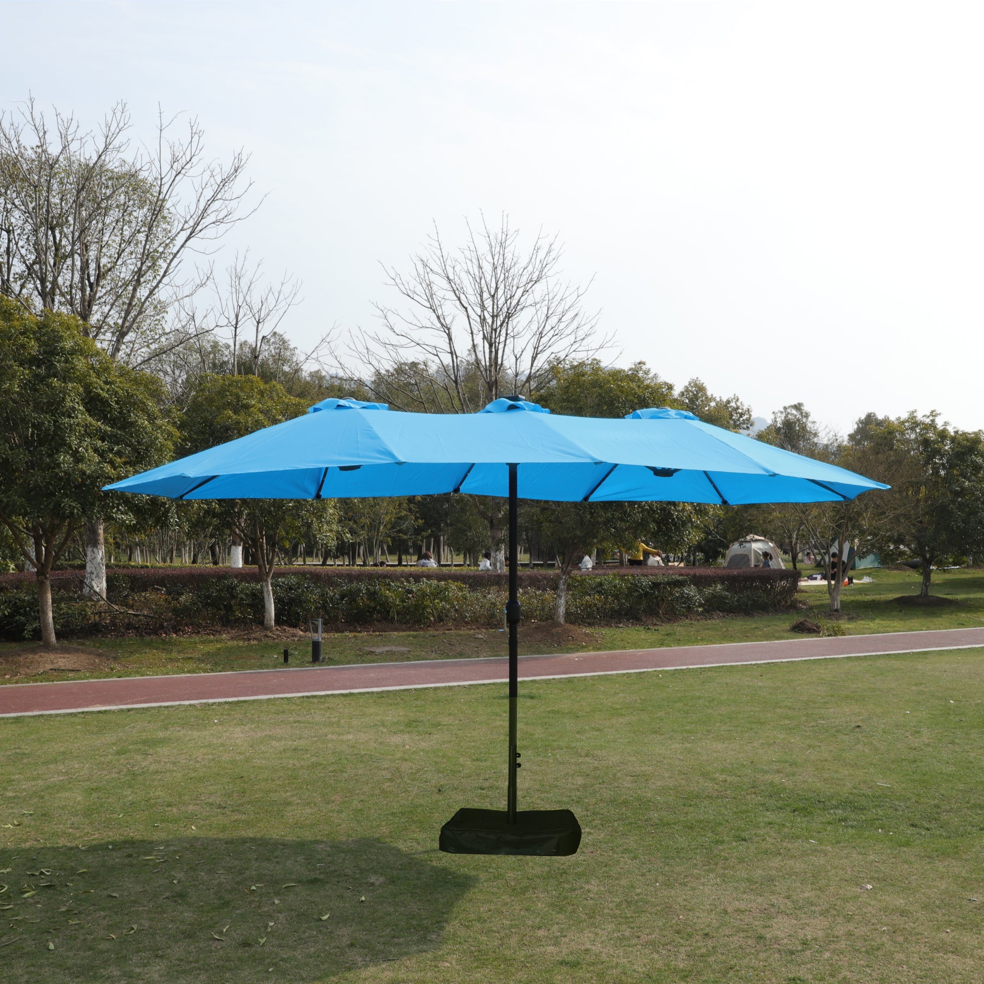 15x9ft Large Double Sided Rectangular Outdoor Twin blue-umbrellas-metal