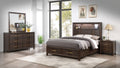 Kenzo Modern Style King 4PC Storage Bedroom Set Made box spring not required-king-walnut-wood-4 piece