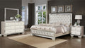 Madison King 4pc Upholstery Bedroom Set Made with Wood box spring not required-king-beige-wood-4 piece