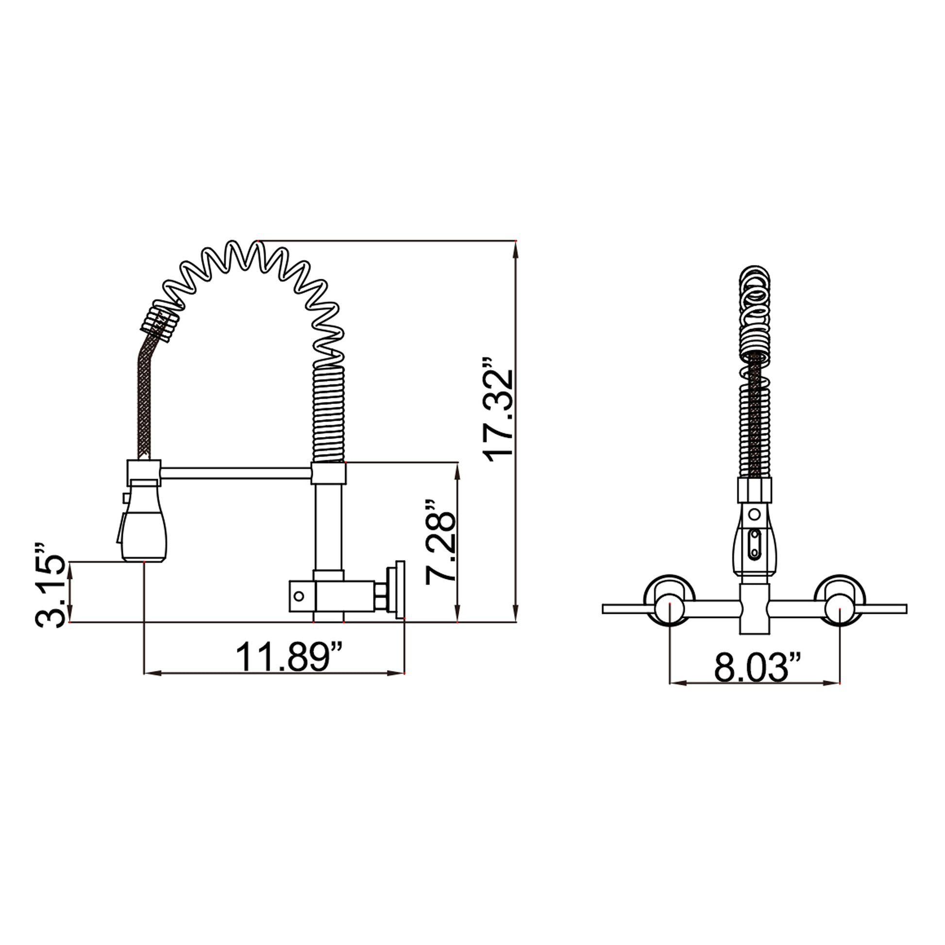 Double handle pull in kitchen faucet