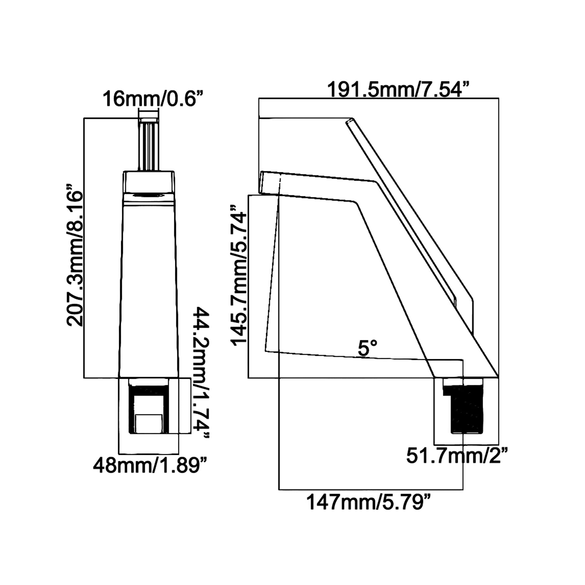 Single hole bathroom faucet