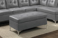 Contemporary Gray 3pc Sectional Sofa with RSF Chaise gray-faux leather-wood-primary living