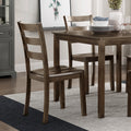 Transitional Charcoal Brown Finish 5PC Dining Set wood-wood-brown mix-seats 4-wood-dining room-36