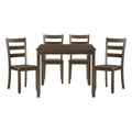 Transitional Charcoal Brown Finish 5PC Dining Set wood-wood-brown mix-seats 4-wood-dining room-36