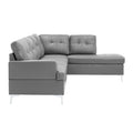 Contemporary Gray 3pc Sectional Sofa with RSF Chaise gray-faux leather-wood-primary living