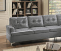 Contemporary Gray 3pc Sectional Sofa with RSF Chaise gray-faux leather-wood-primary living