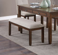 Dark Cherry Finish 6pc Dining Set Table Bench and 4 upholstered chair-wood-cherry-seats 6-wood-dining