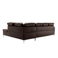 Contemporary Brown 3pc Sectional Sofa with RSF Chaise brown-faux leather-wood-primary living