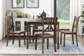 Charcoal Brown Finish 5PC Dining Set Table and 4 Side wood-wood-brown mix-seats 4-wood-dining room-36