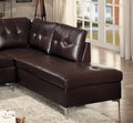 Contemporary Brown 3pc Sectional Sofa with RSF Chaise brown-faux leather-wood-primary living