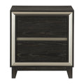 Modern Bedroom 1pc Nightstand of 2 Drawers Grooves ebony-2 drawers-bedroom-contemporary-modern-wood