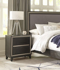 Modern Bedroom 1pc Nightstand of 2 Drawers Grooves ebony-2 drawers-bedroom-contemporary-modern-wood