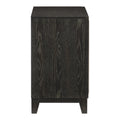 Modern Bedroom 1pc Nightstand of 2 Drawers Grooves ebony-2 drawers-bedroom-contemporary-modern-wood