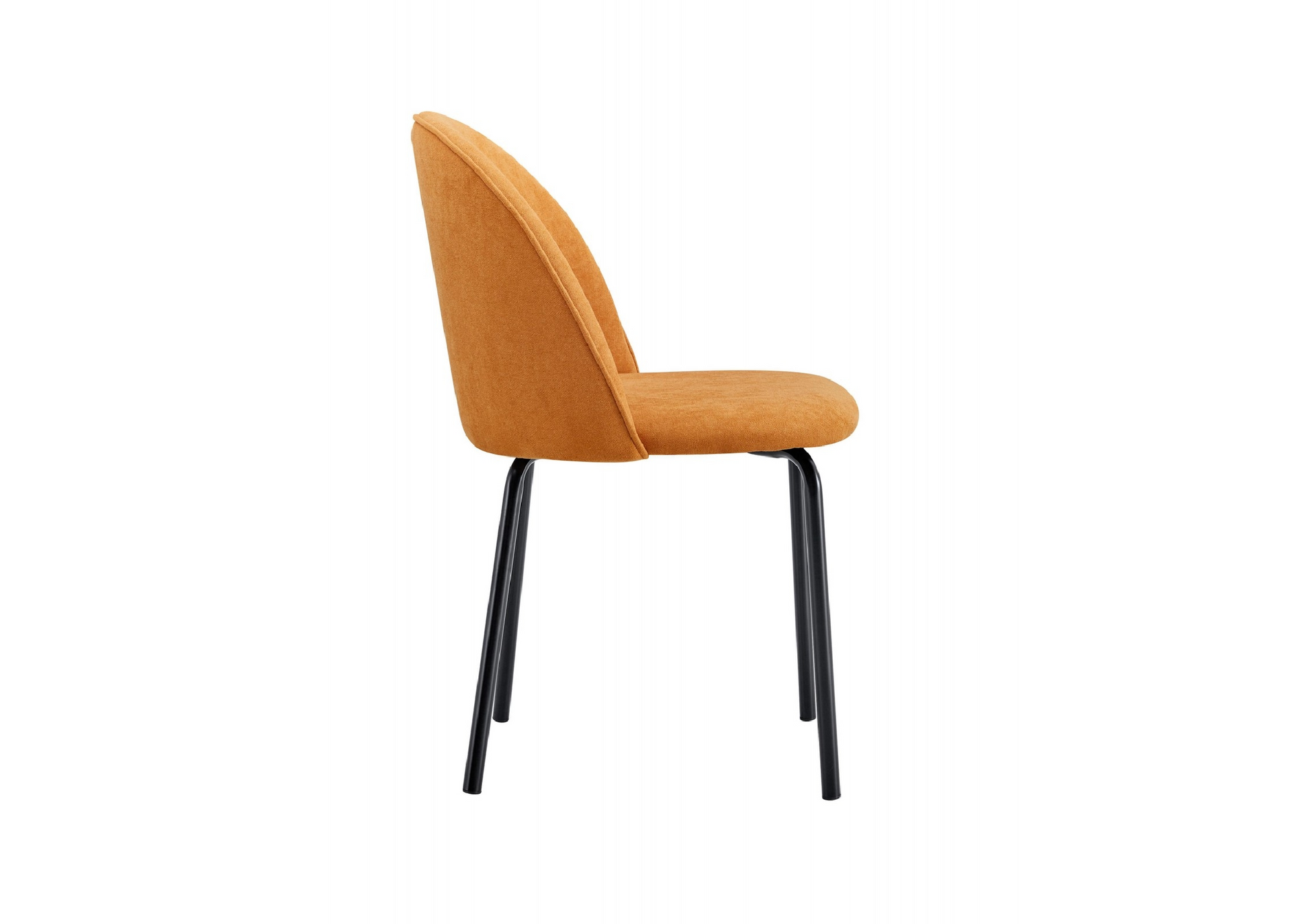 Orange Modern Chair Set Of 2 With Iron Tube Legs,