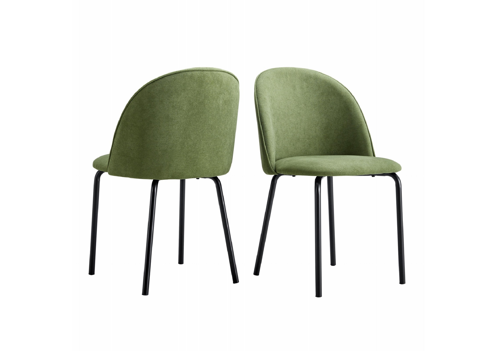 Green Modern Chair Set Of 2 With Iron Tube Legs,