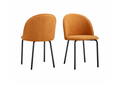 Orange Modern Chair Set Of 2 With Iron Tube Legs,