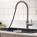 Touchless Kitchen Faucet,Hands Free Automatic Smart black-kitchen-contemporary-ceramic-brass