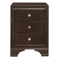 Brown Cherry Finish 3 Drawers Nightstand with 2 USB brown mix-3 drawers-bedroom-bedside