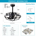 Hot Sell Industrial Ceiling Fan Light Kit for Living matte black-abs-metal