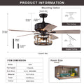 Farmhouse Industrial 52 inch Ceiling Fan Optional matte black-ceiling