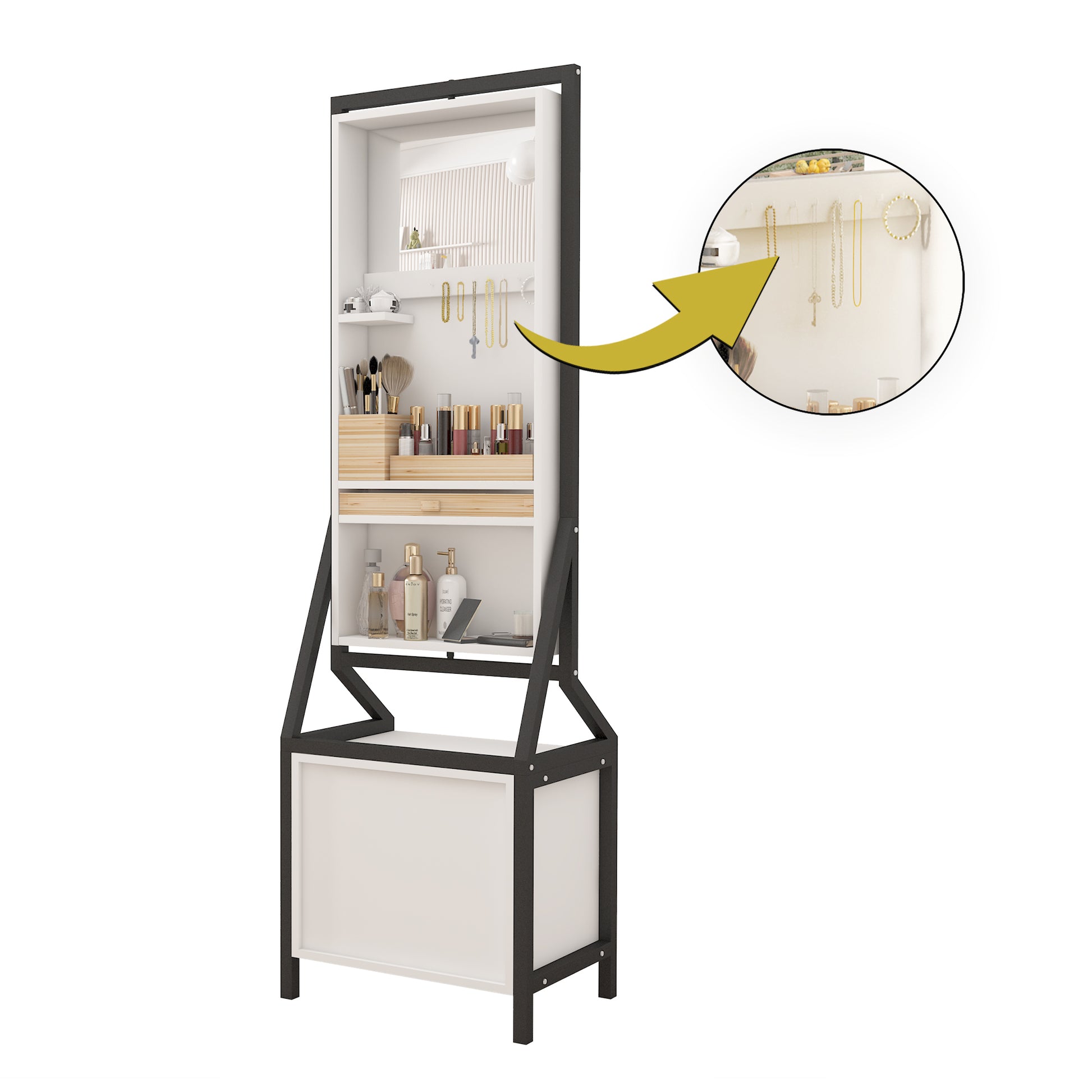 360 Swivel Jewelry Armoire & Makeup Mirror