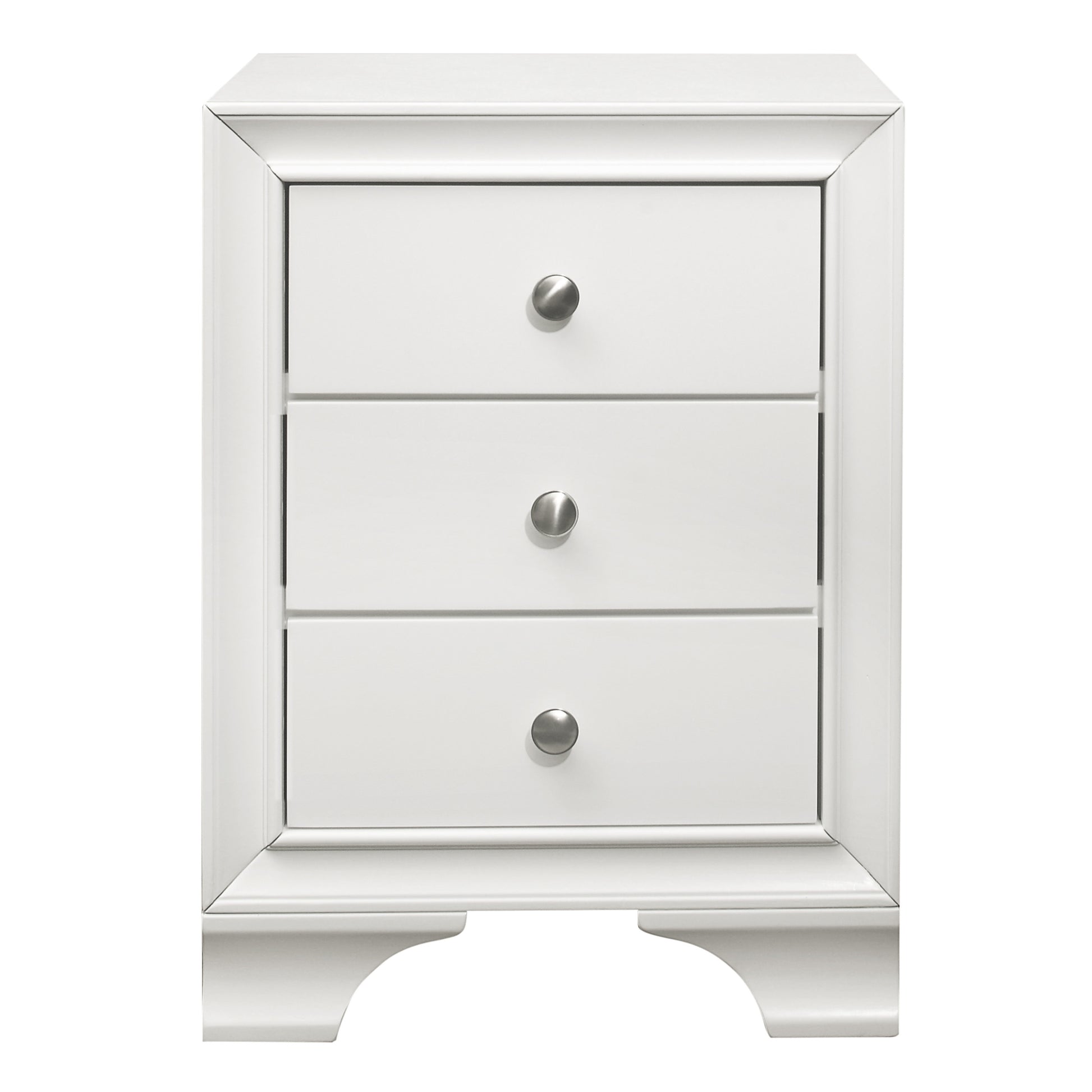 White Finish 3 Drawers Nightstand with 2 USB Ports white-3 drawers-bedroom-bedside