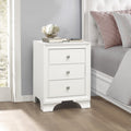 White Finish 3 Drawers Nightstand with 2 USB Ports white-3 drawers-bedroom-bedside